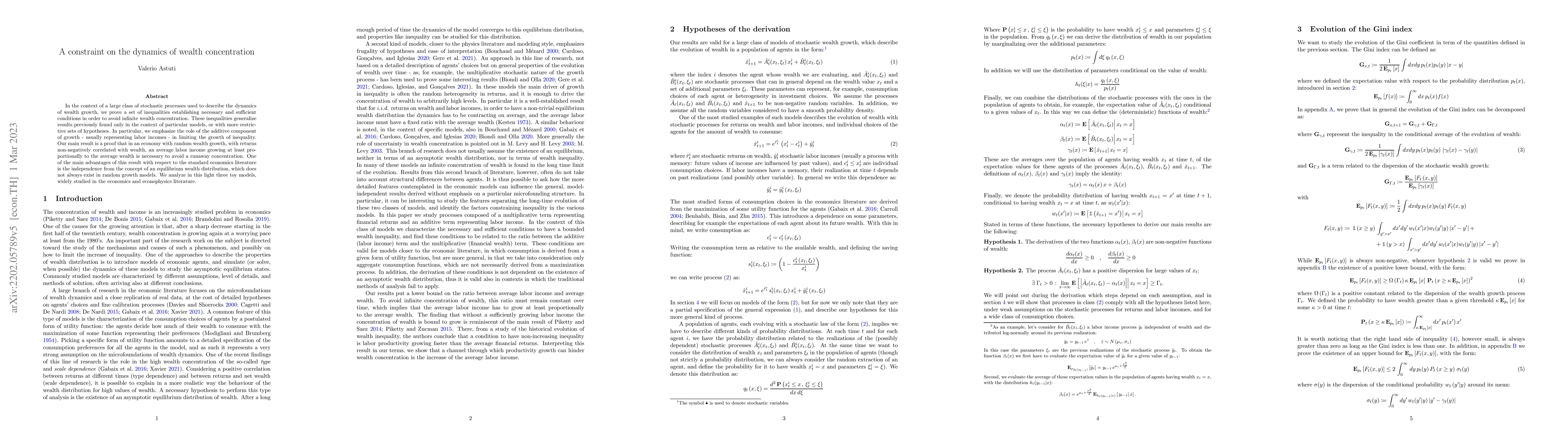 Thumbnail for A constraint on the dynamics of wealth concentration