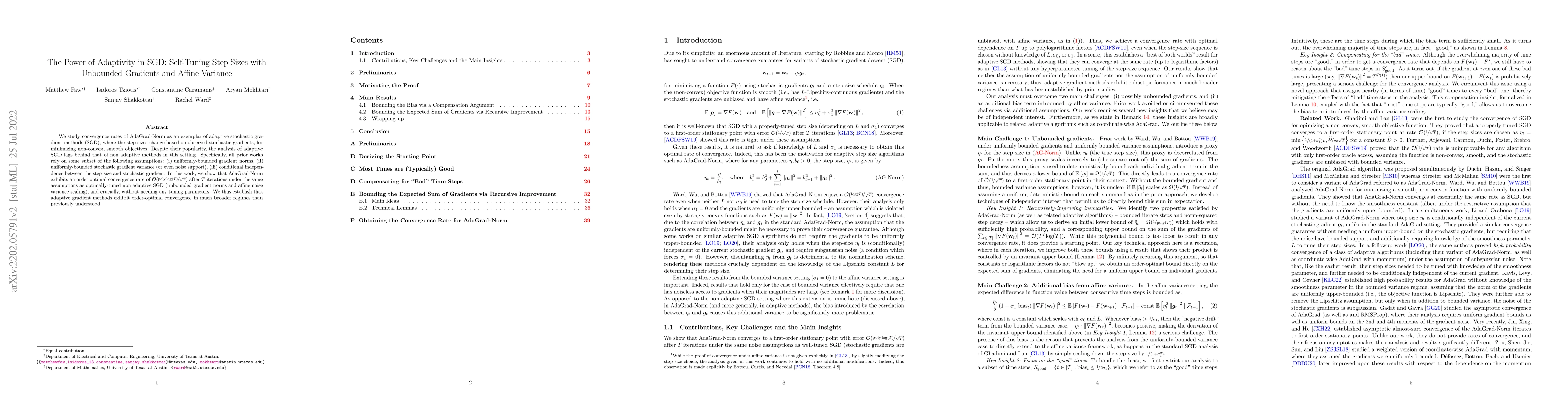 Thumbnail for The Power of Adaptivity in SGD: Self-Tuning Step Sizes with Unbounded
  Gradients and Affine Variance