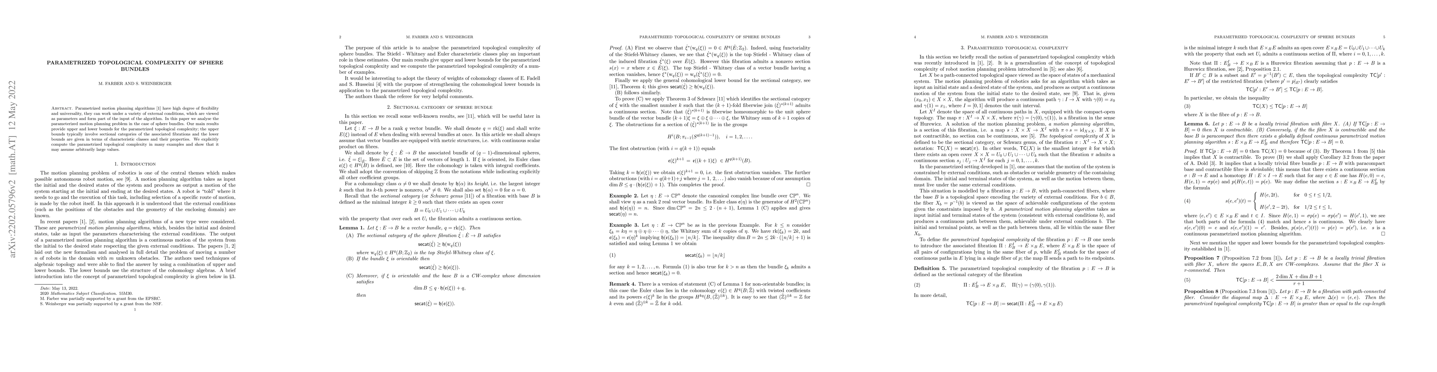 Thumbnail for Parametrized topological complexity of sphere bundles