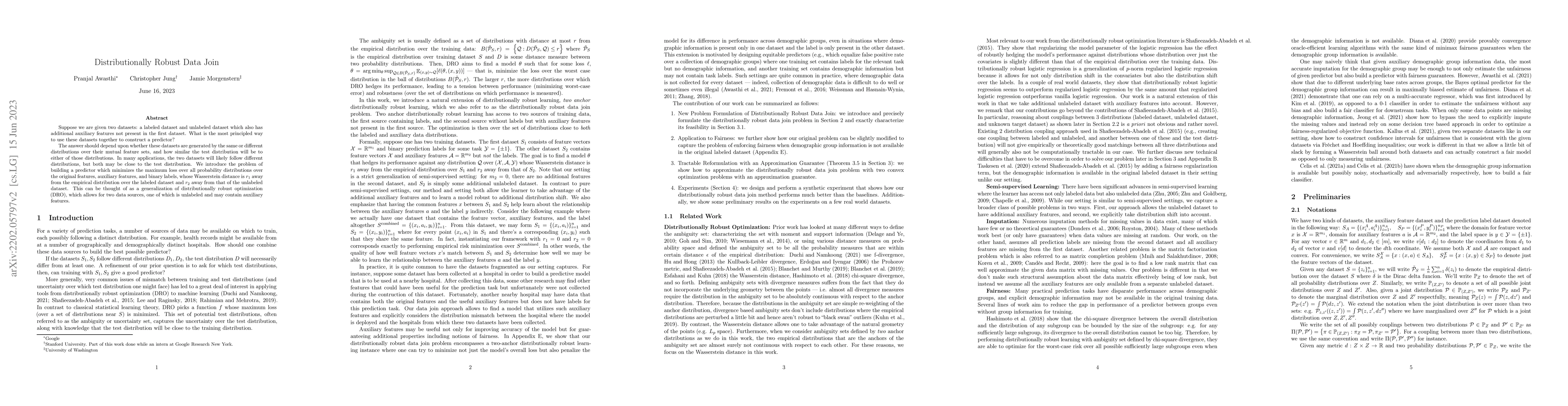 Thumbnail for Distributionally Robust Data Join