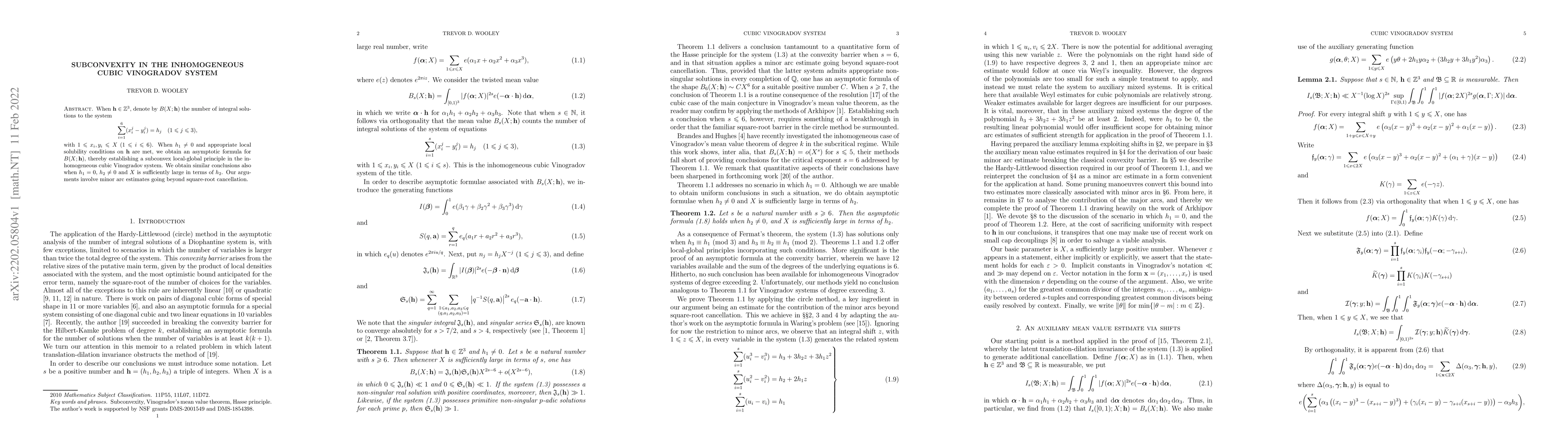 Thumbnail for Subconvexity in the inhomogeneous cubic Vinogradov system