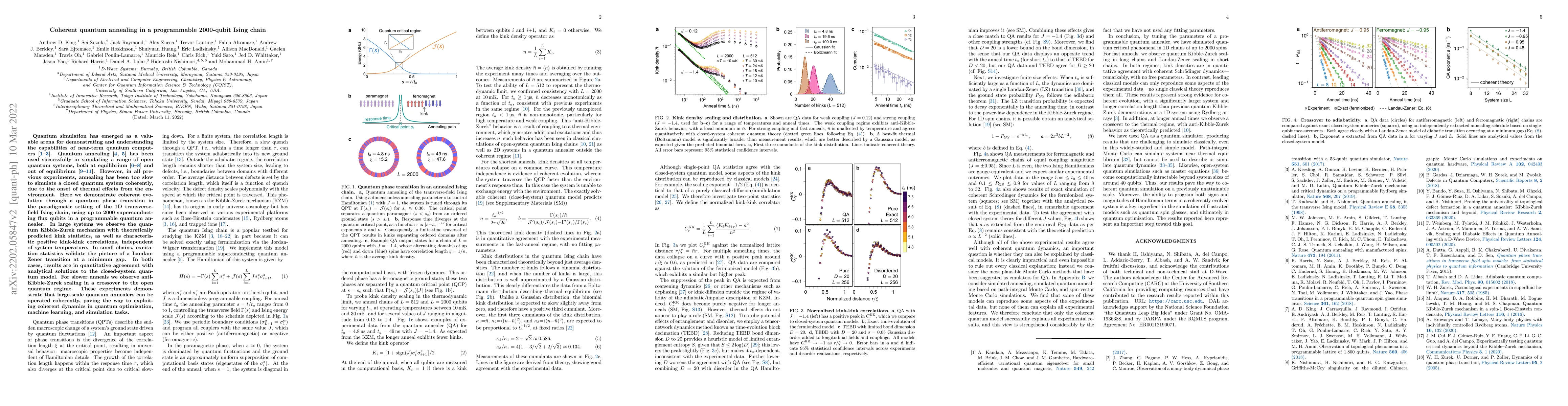 Thumbnail for Coherent quantum annealing in a programmable 2000-qubit Ising chain