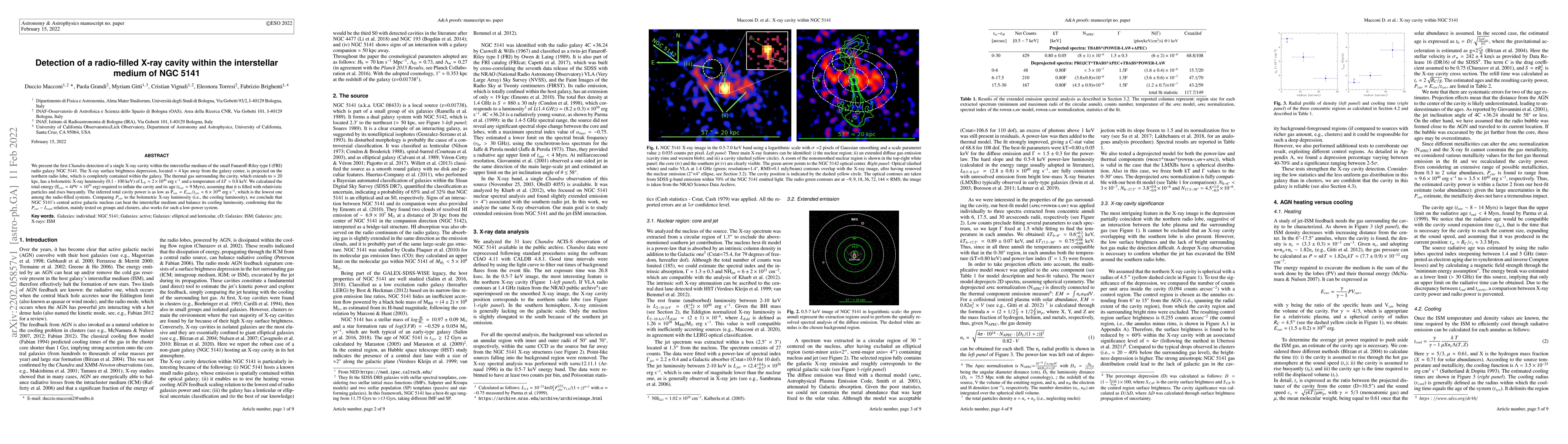 Thumbnail for Detection of a radio-filled X-ray cavity within the interstellar medium
  of NGC 5141