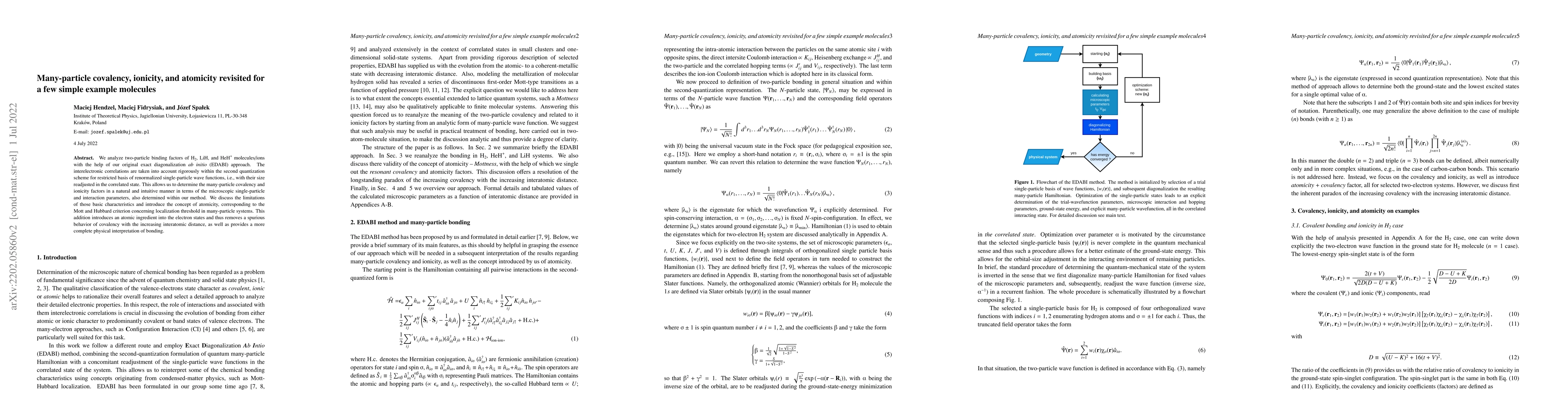 Thumbnail for Many-particle covalency, ionicity, and atomicity revisited for a few
  simple example molecules