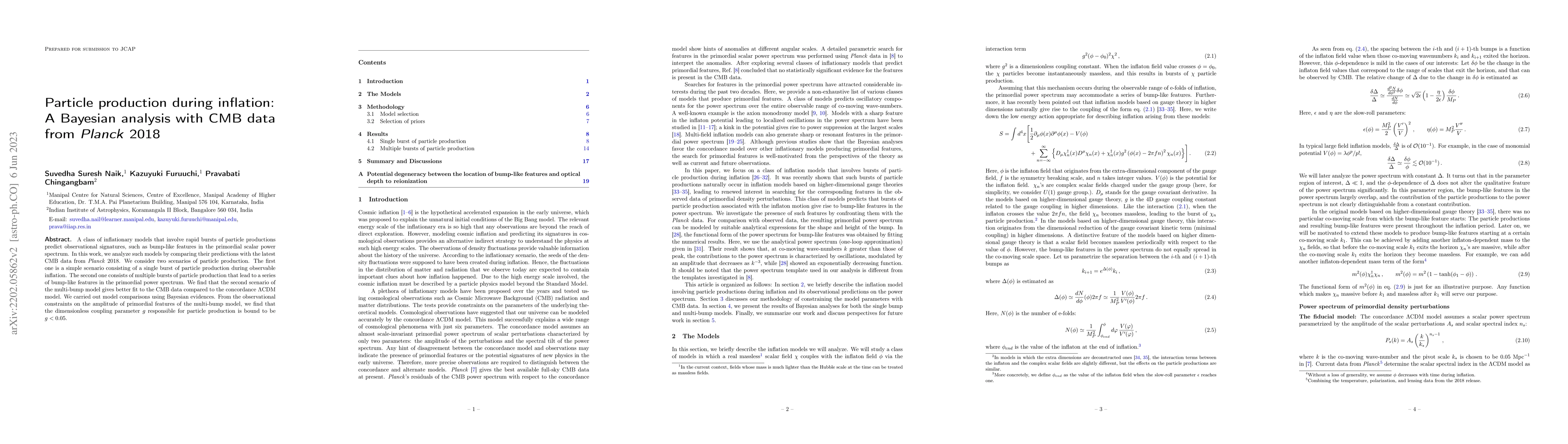 Thumbnail for Particle production during inflation: A Bayesian analysis with CMB data
  from Planck 2018
