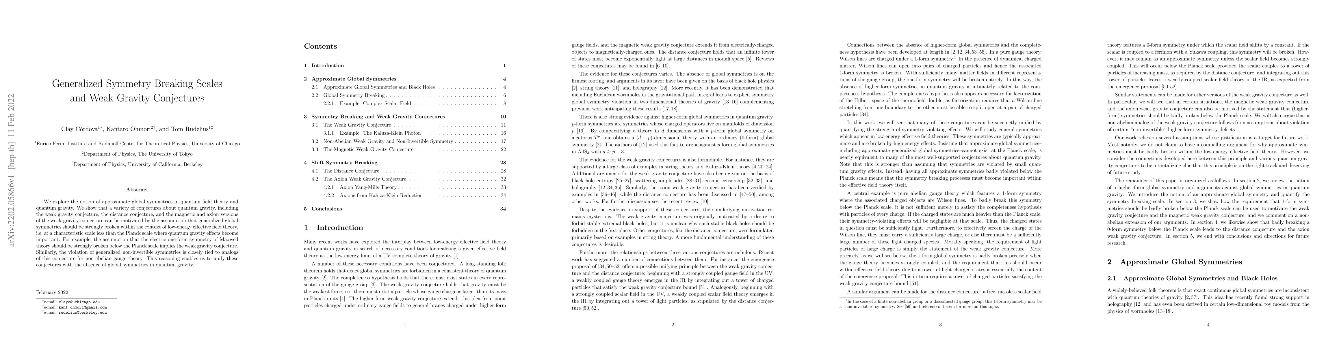Thumbnail for Generalized Symmetry Breaking Scales and Weak Gravity Conjectures