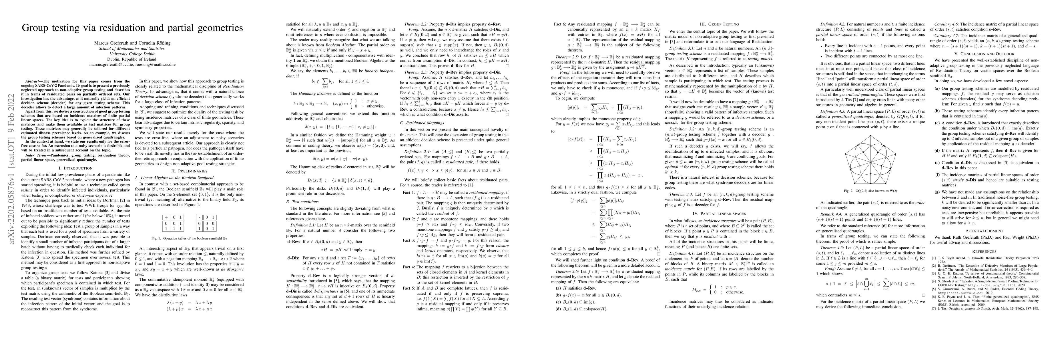 Thumbnail for Group testing via residuation and partial geometries