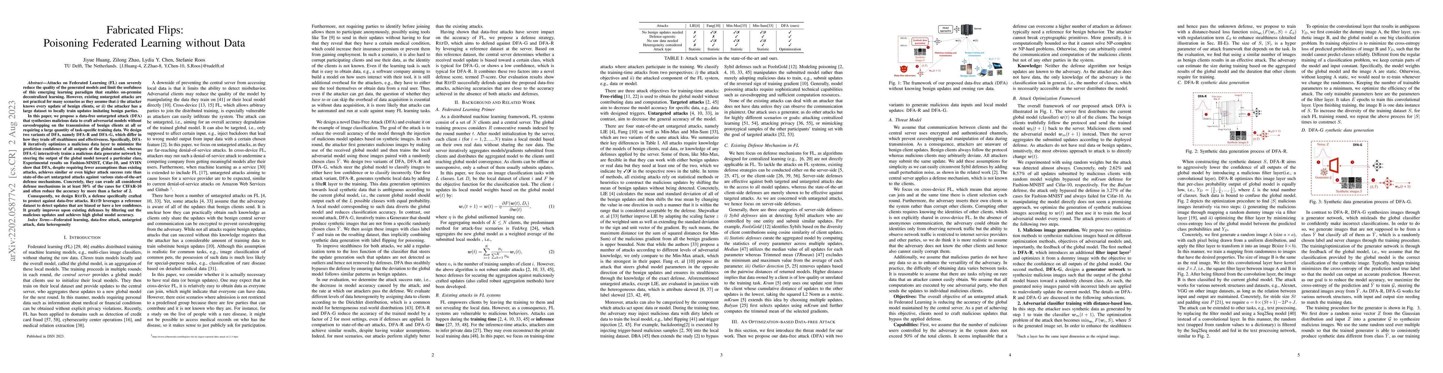 Thumbnail for Fabricated Flips: Poisoning Federated Learning without Data