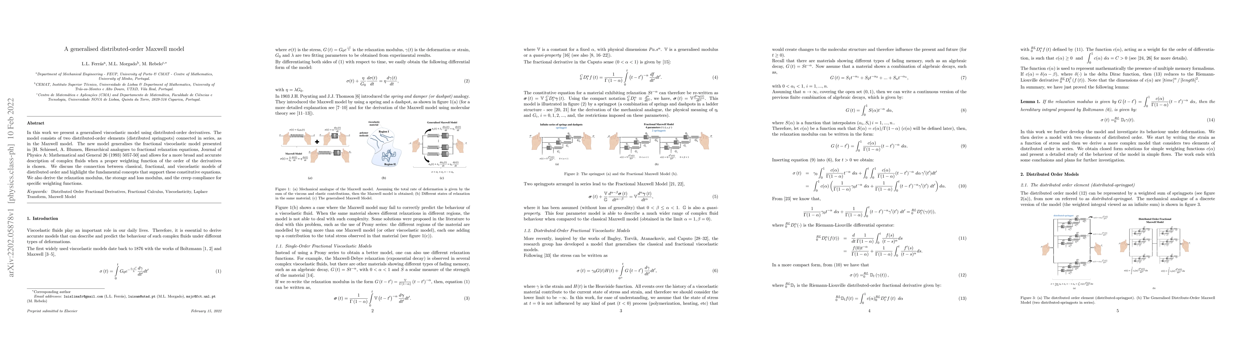 Thumbnail for A generalised distributed-order Maxwell model