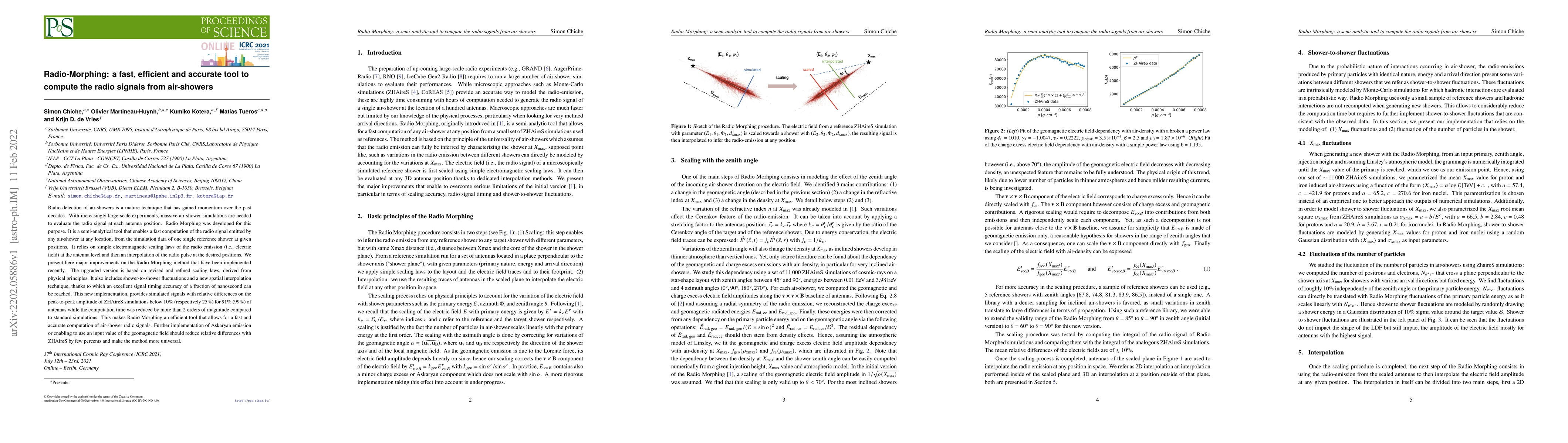 Thumbnail for Radio-Morphing: a fast, efficient and accurate tool to compute the radio
  signals from air-showers