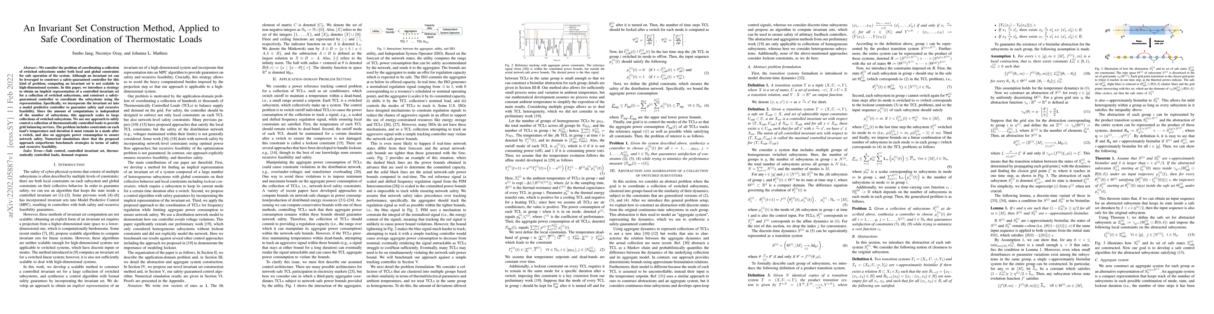 Thumbnail for An Invariant Set Construction Method, Applied to Safe Coordination of
  Thermostatic Loads