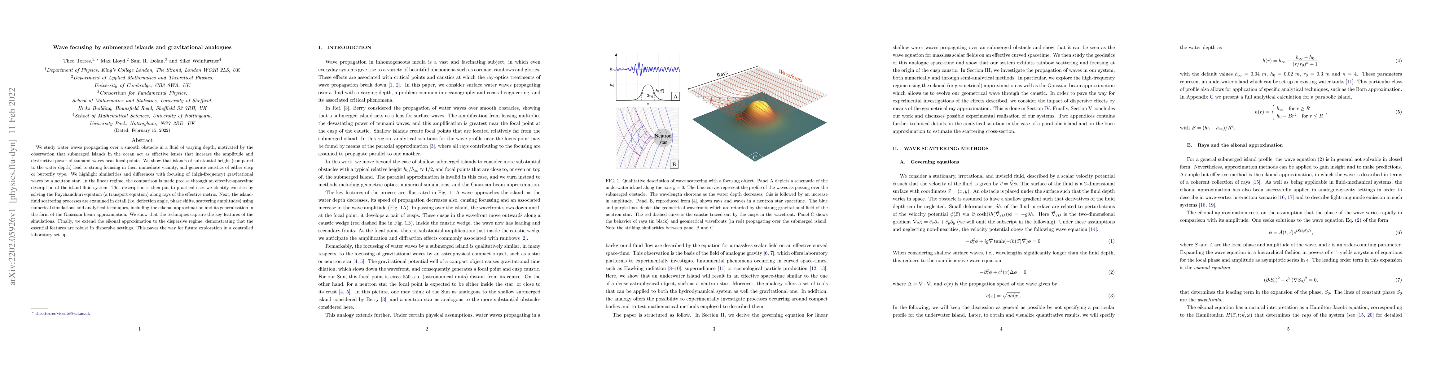 Thumbnail for Wave focusing by submerged islands and gravitational analogues