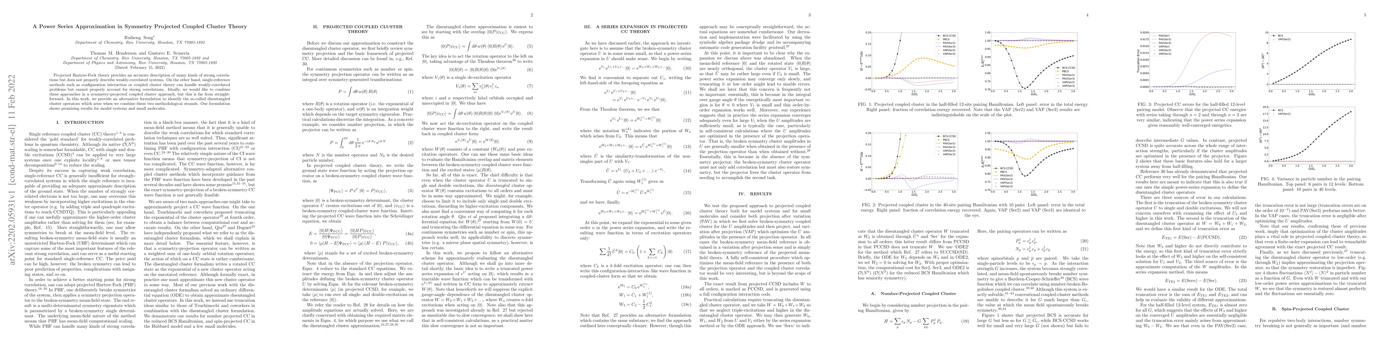 Thumbnail for A Power Series Approximation in Symmetry Projected Coupled Cluster
  Theory