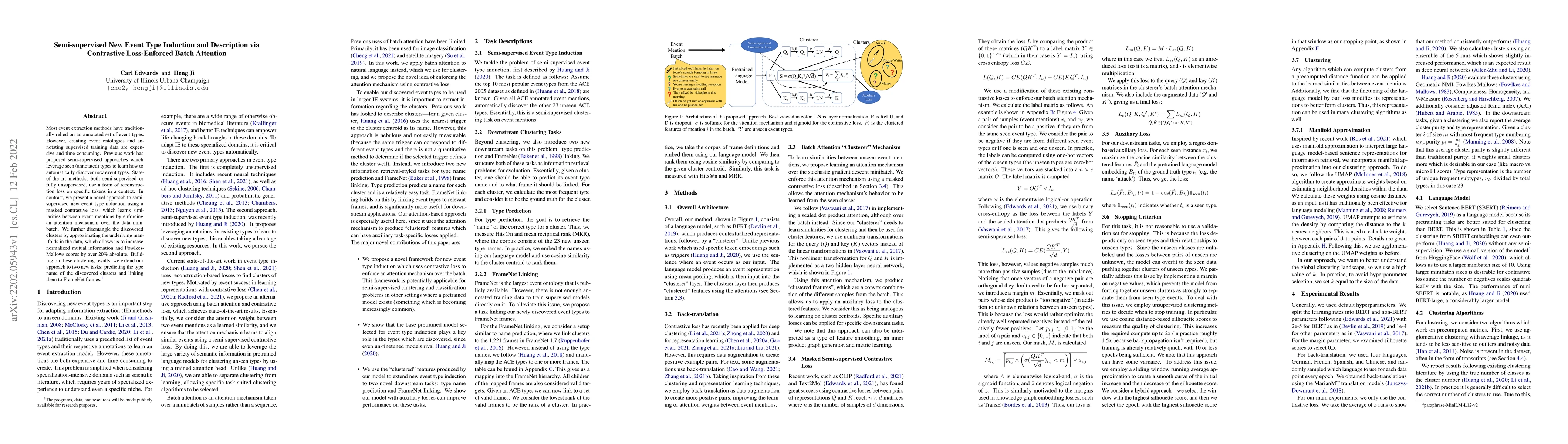 Thumbnail for Semi-supervised New Event Type Induction and Description via Contrastive
  Loss-Enforced Batch Attention