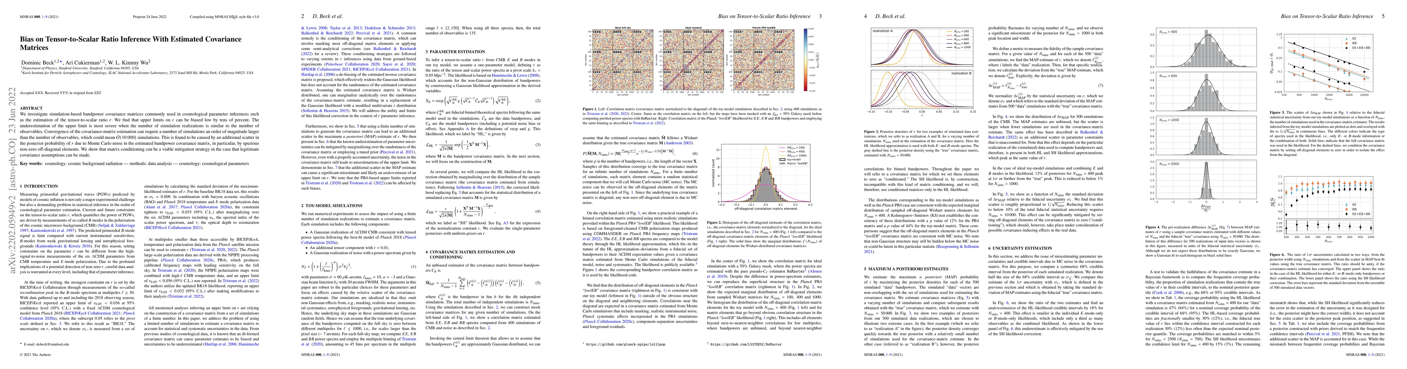 Thumbnail for Bias on Tensor-to-Scalar Ratio Inference With Estimated Covariance
  Matrices