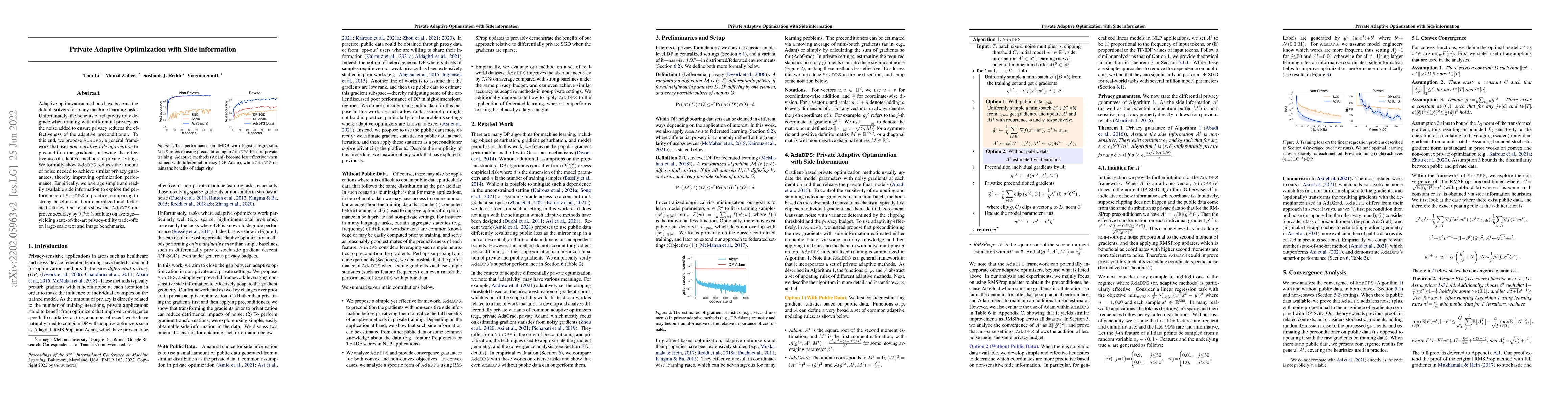 Thumbnail for Private Adaptive Optimization with Side Information