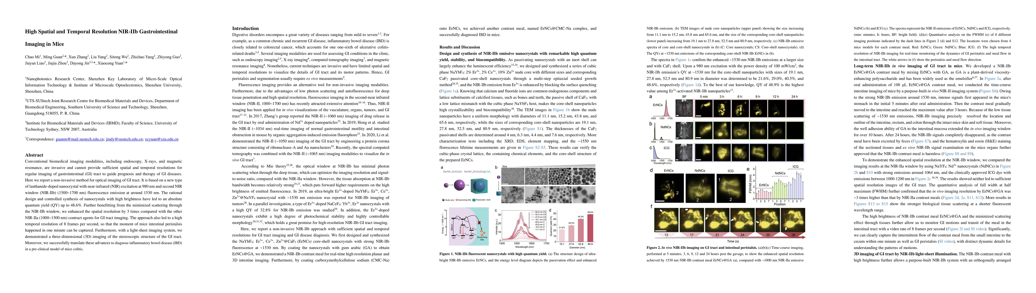 Thumbnail for High Spatial and Temporal Resolution NIR-IIb Gastrointestinal Imaging in
  Mice