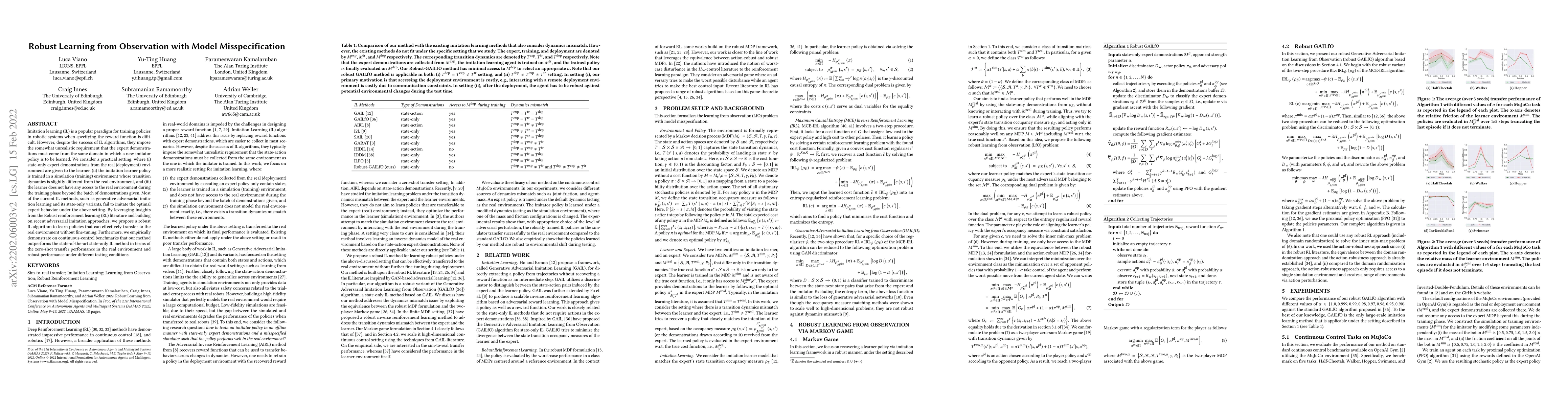Thumbnail for Robust Learning from Observation with Model Misspecification