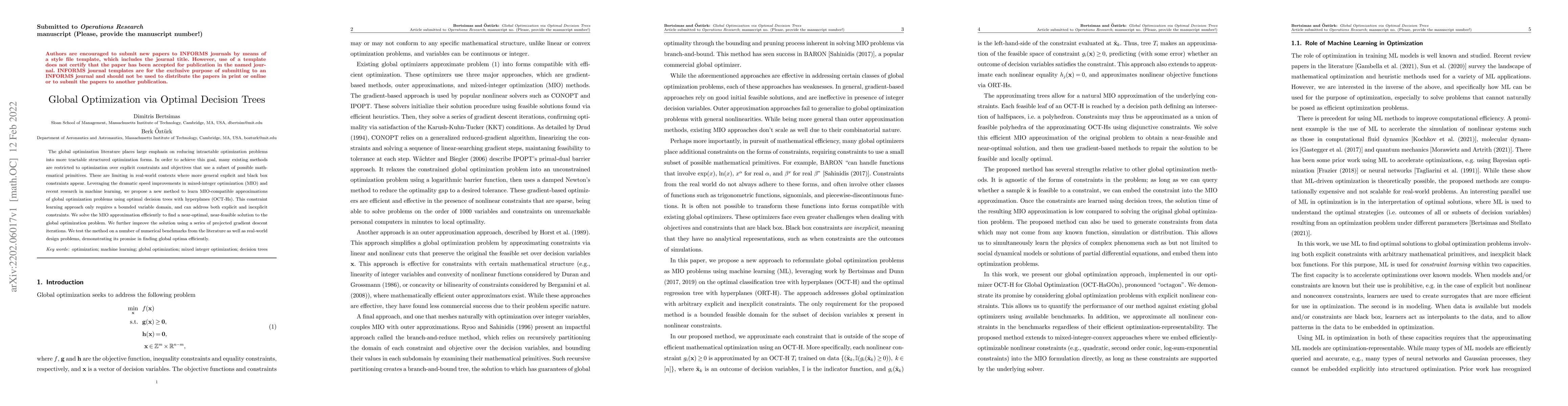 Thumbnail for Global Optimization via Optimal Decision Trees