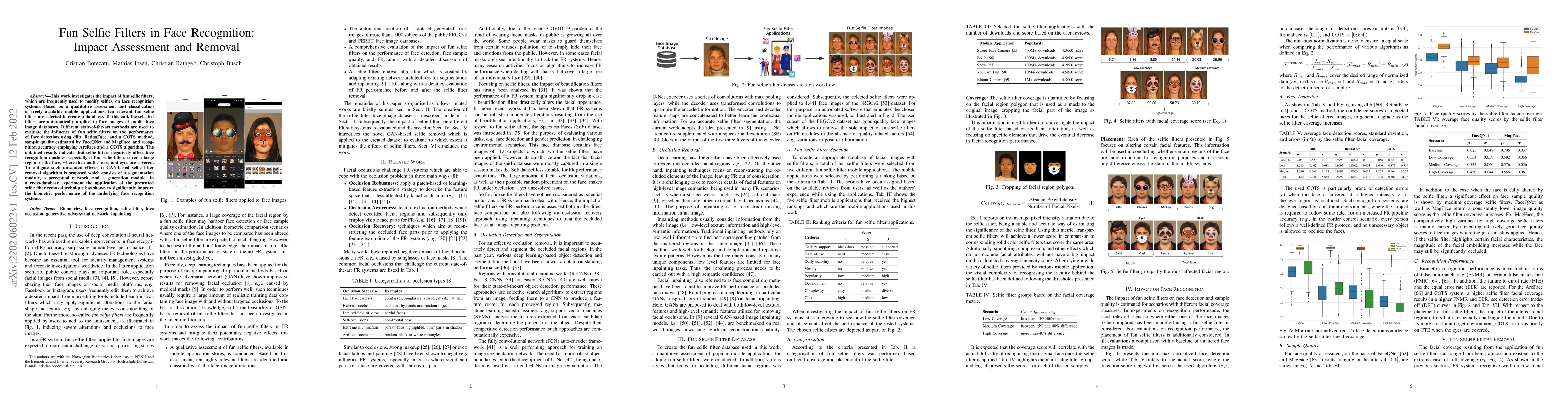 Thumbnail for Fun Selfie Filters in Face Recognition: Impact Assessment and Removal