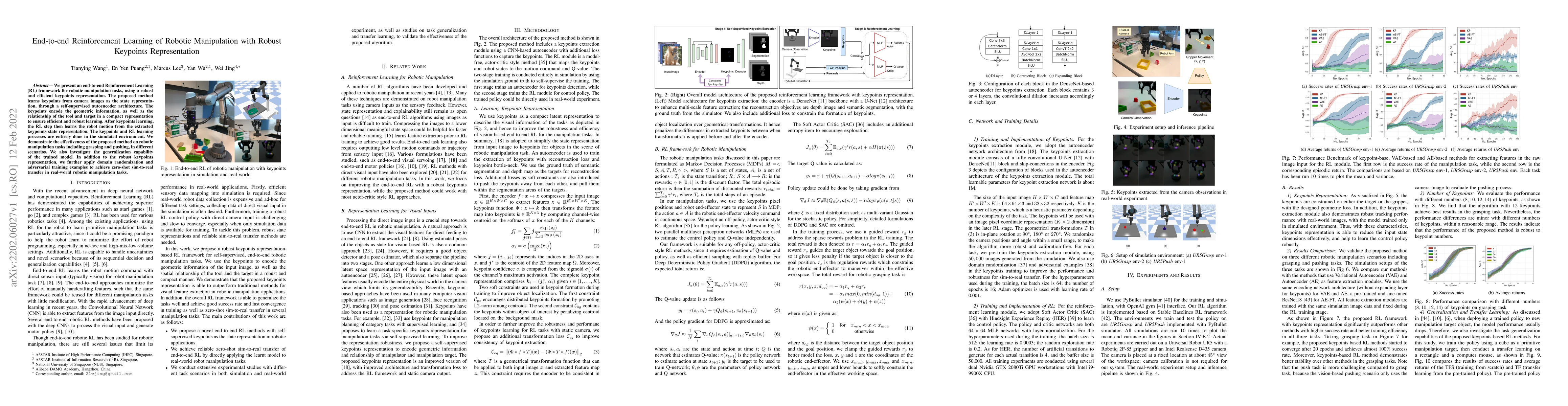 Thumbnail for End-to-end Reinforcement Learning of Robotic Manipulation with Robust
  Keypoints Representation