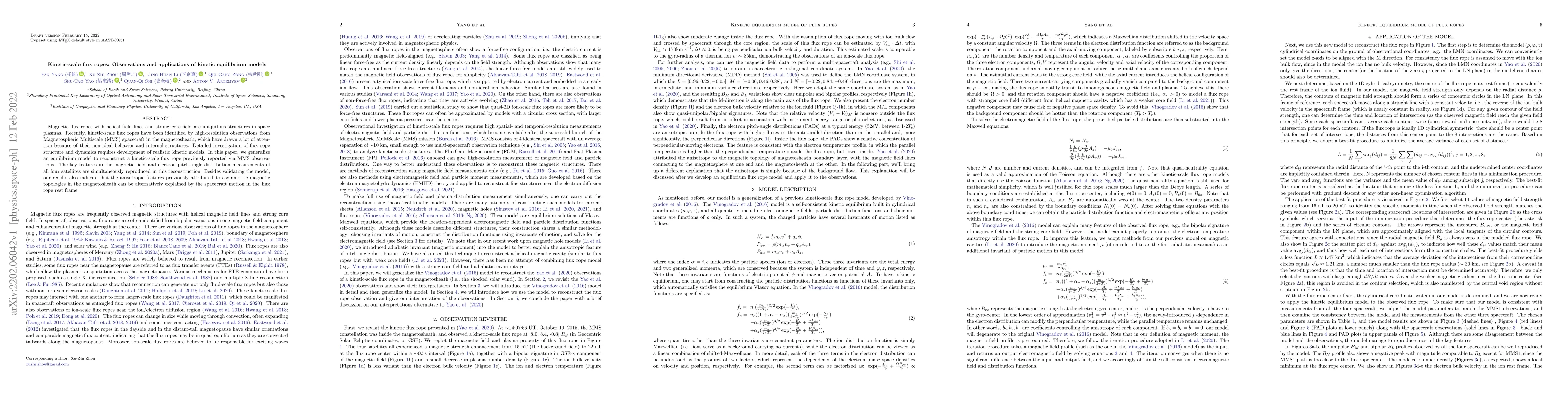 Thumbnail for Kinetic-scale flux ropes: Observations and applications of kinetic
  equilibrium models