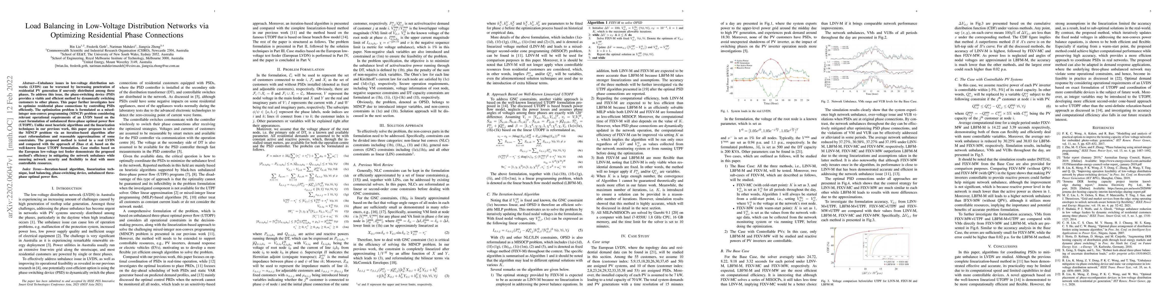 Thumbnail for Load Balancing in Low-Voltage Distribution Networks via Optimizing
  Residential Phase Connections