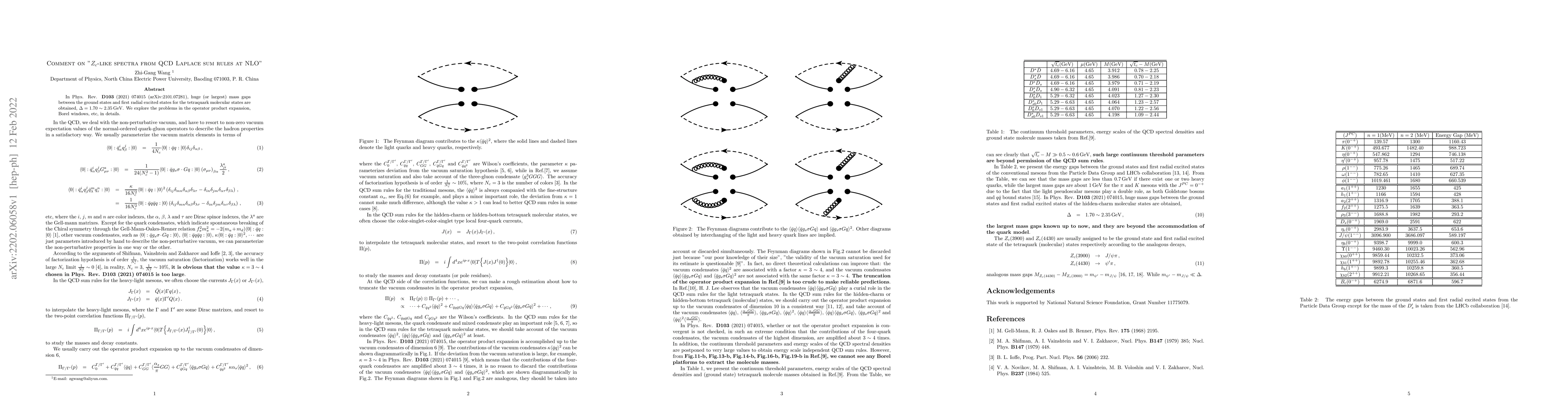 Thumbnail for Comment on "$Z_c$-like spectra from QCD Laplace sum rules at NLO"