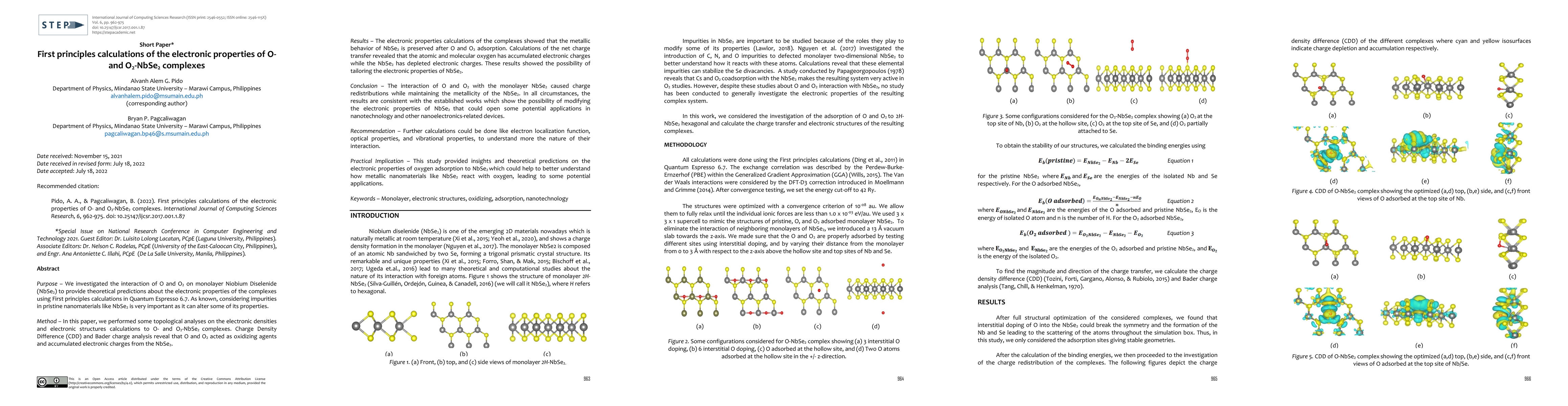 Thumbnail for First principles calculations of the electronic properties of O- and
  O2-NbSe2 complexes