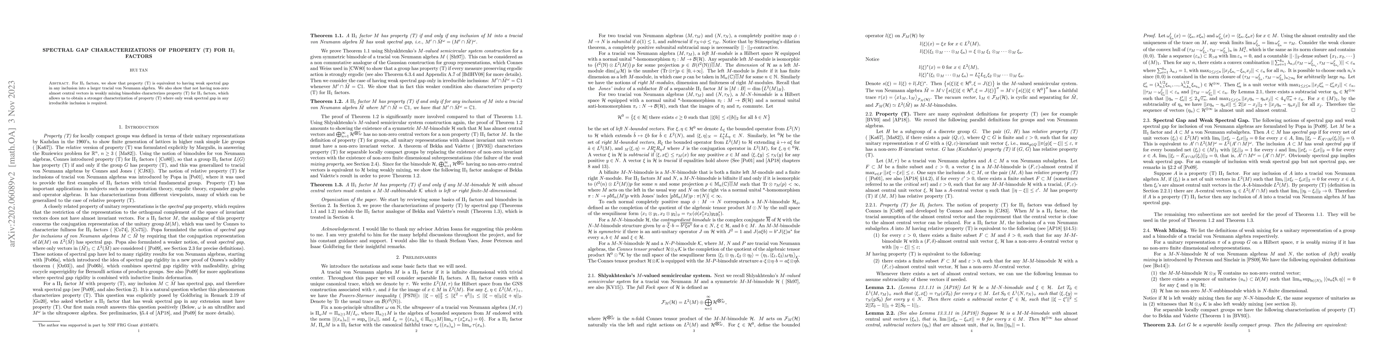 Thumbnail for Spectral gap characterizations of property (T) for II$_1$ factors