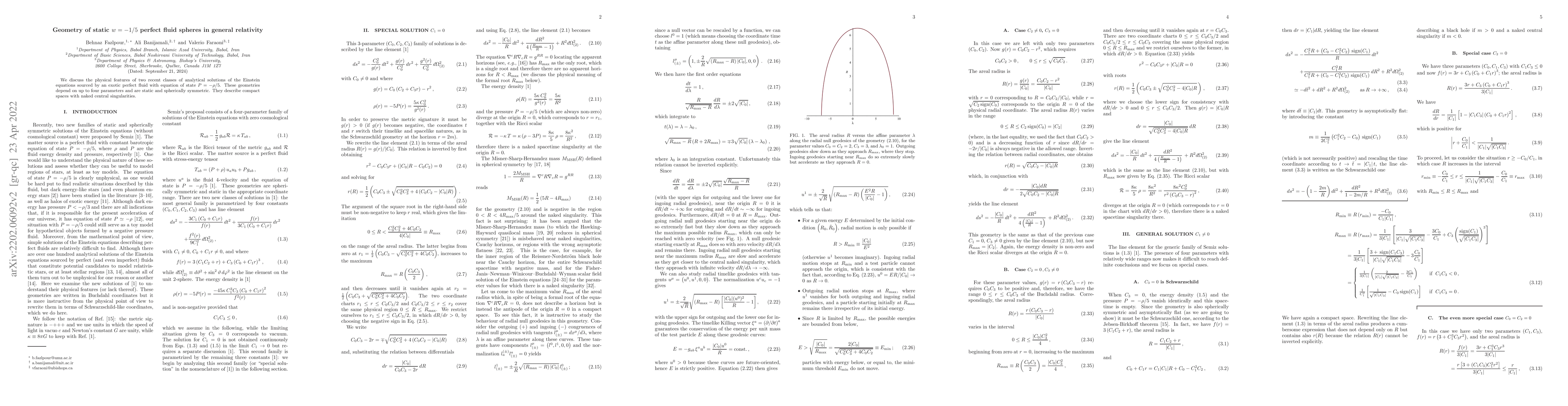 Thumbnail for Geometry of static $w=-1/5$ perfect fluid spheres in general relativity