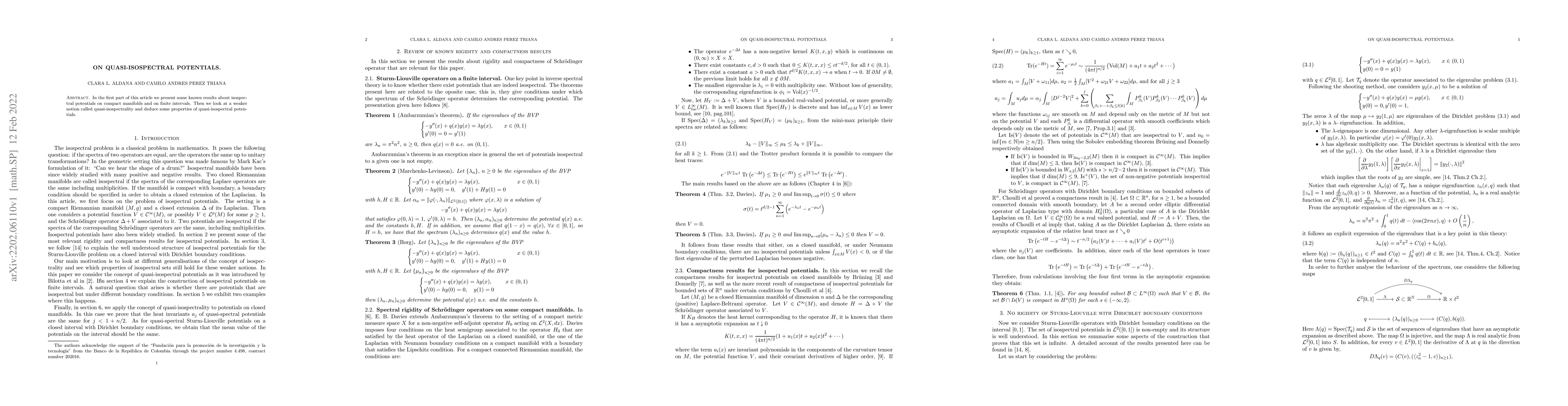 Thumbnail for On quasi-isospectral potentials