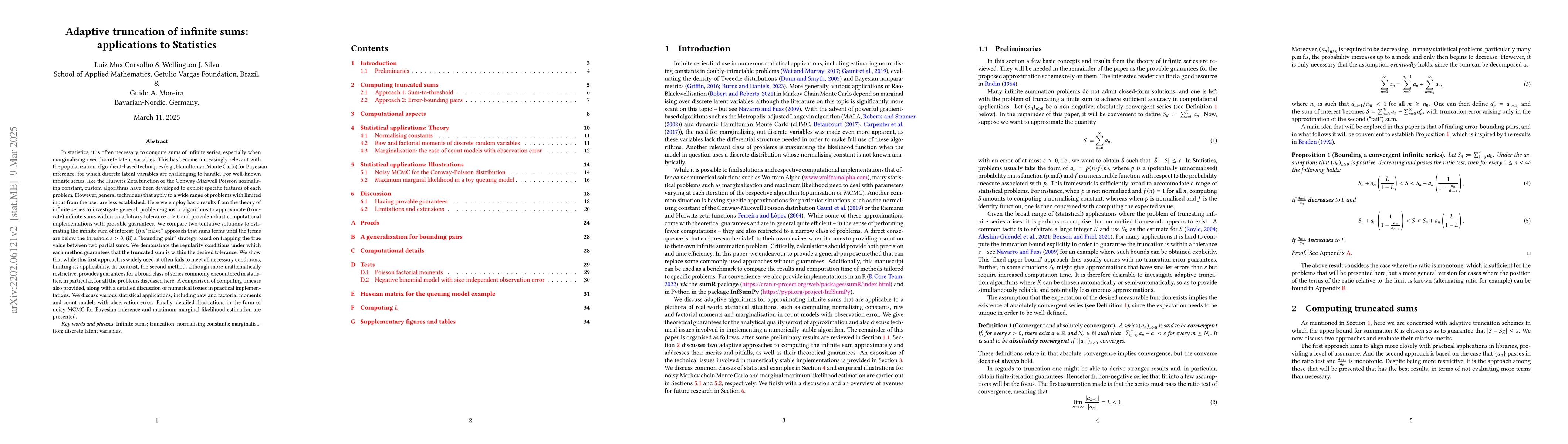 Thumbnail for Adaptive truncation of infinite sums: applications to Statistics