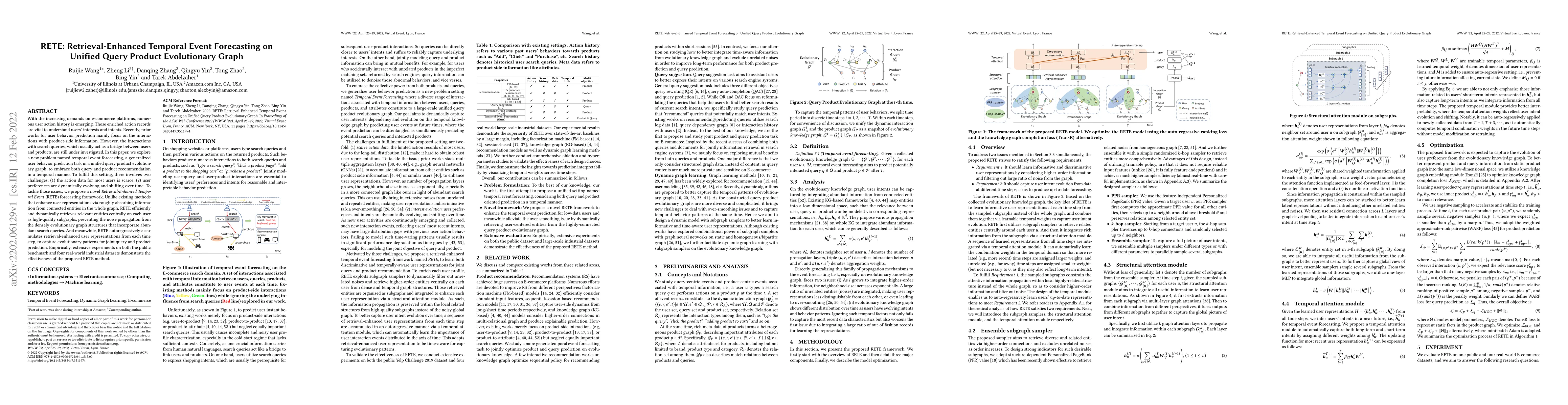 Thumbnail for RETE: Retrieval-Enhanced Temporal Event Forecasting on Unified Query
  Product Evolutionary Graph