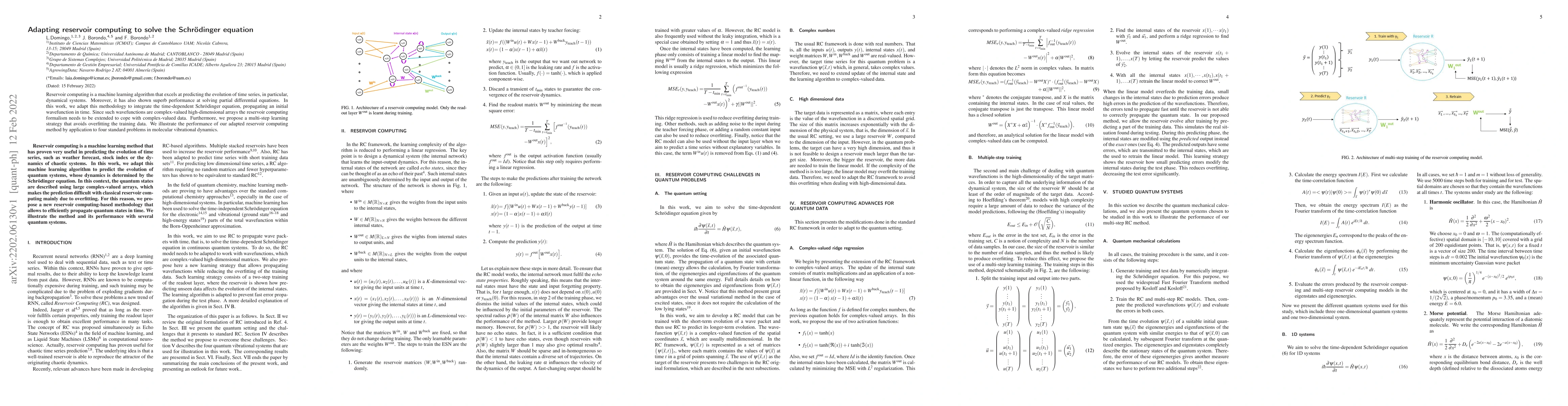 Thumbnail for Adapting reservoir computing to solve the Schr\"odinger equation