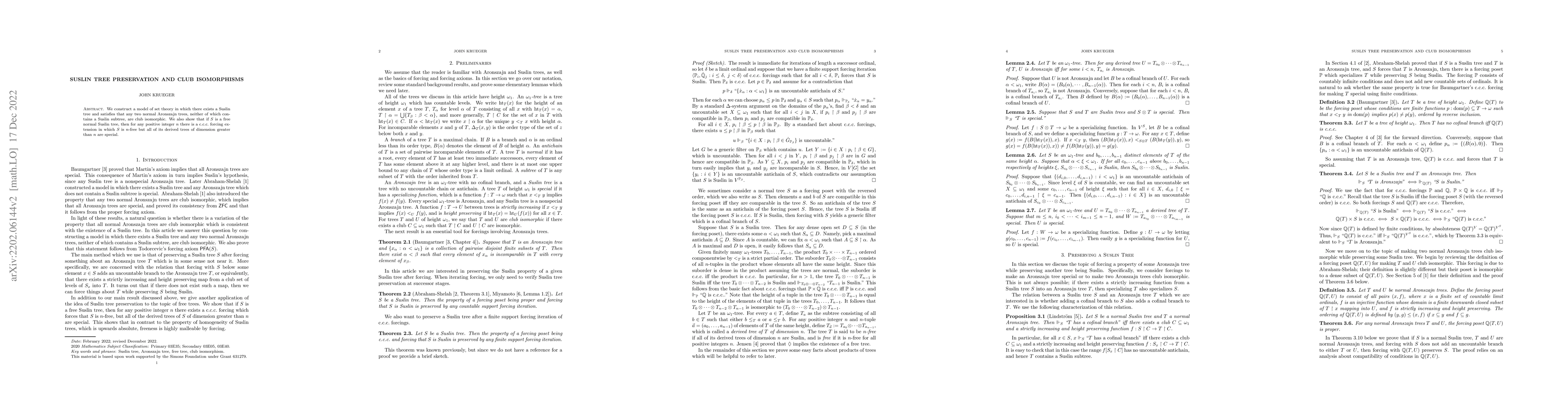 Thumbnail for Suslin tree preservation and club isomorphisms