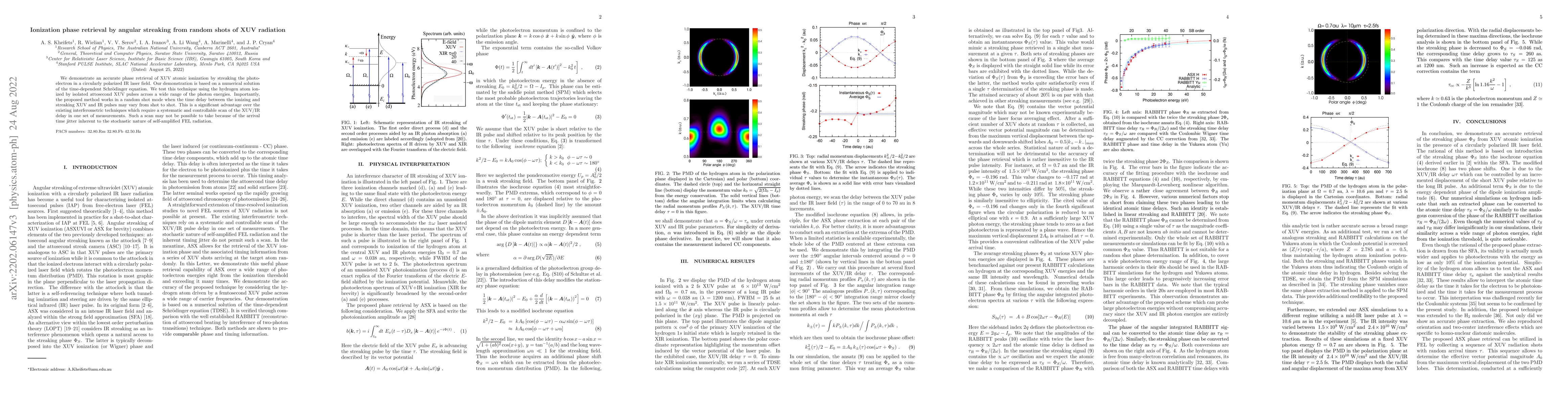 Thumbnail for Phase retrieval from angular streaking of XUV atomic ionization