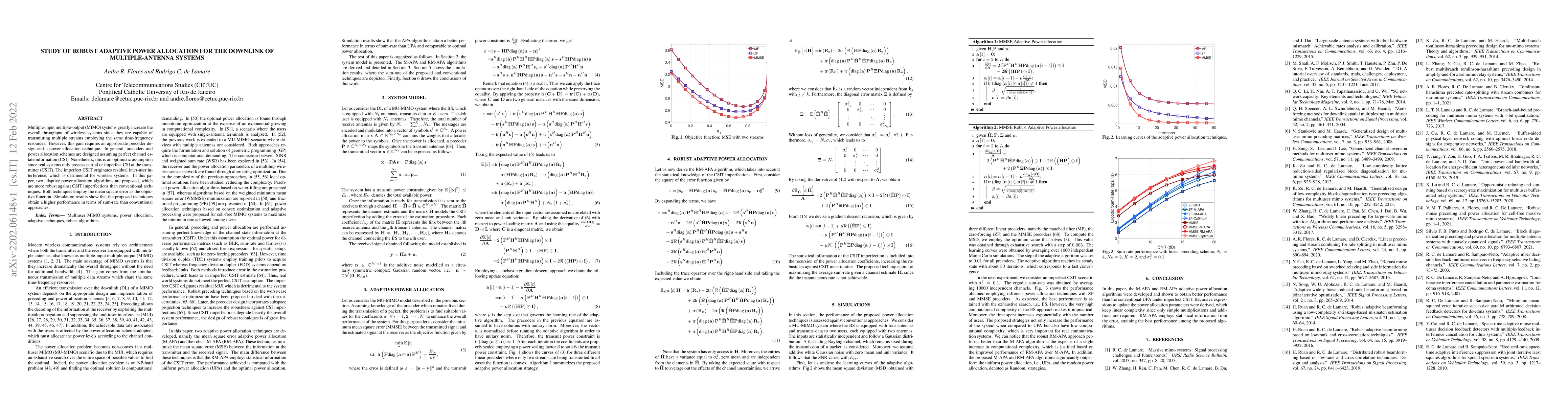 Thumbnail for Study of Robust Adaptive Power allocation for the Downlink of
  Multiple-Antenna Systems