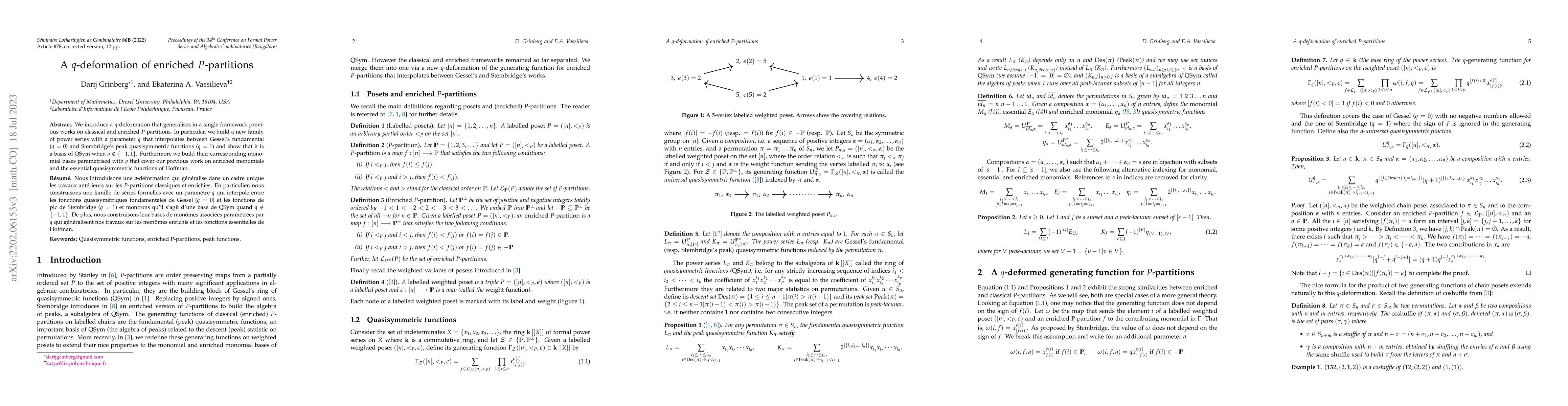 Thumbnail for A $q$-deformation of enriched $P$-partitions (extended abstract)