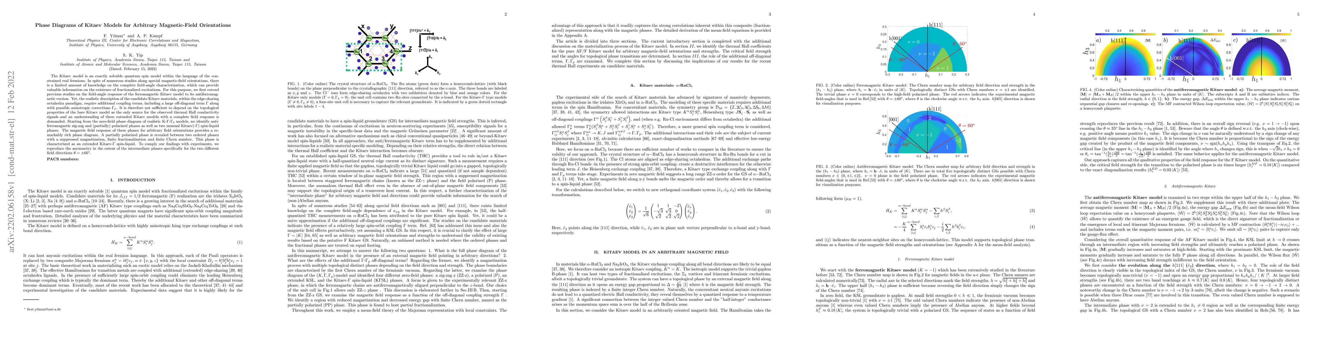 Thumbnail for Phase Diagrams of Kitaev Models for Arbitrary Magnetic-Field
  Orientations