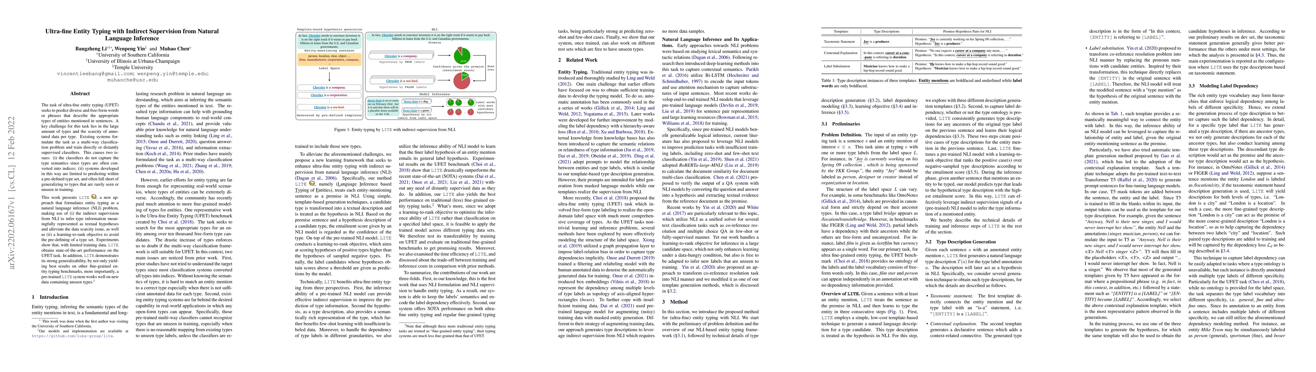 Thumbnail for Ultra-fine Entity Typing with Indirect Supervision from Natural Language
  Inference