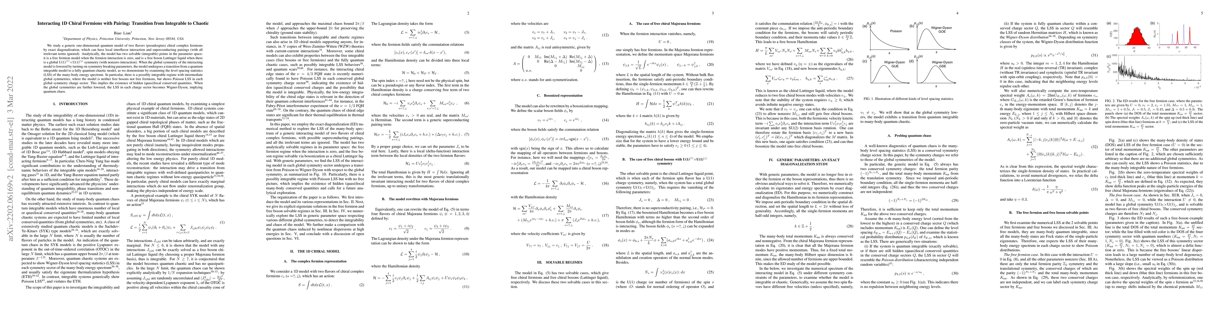 Thumbnail for Interacting 1D Chiral Fermions with Pairing: Transition from Integrable
  to Chaotic