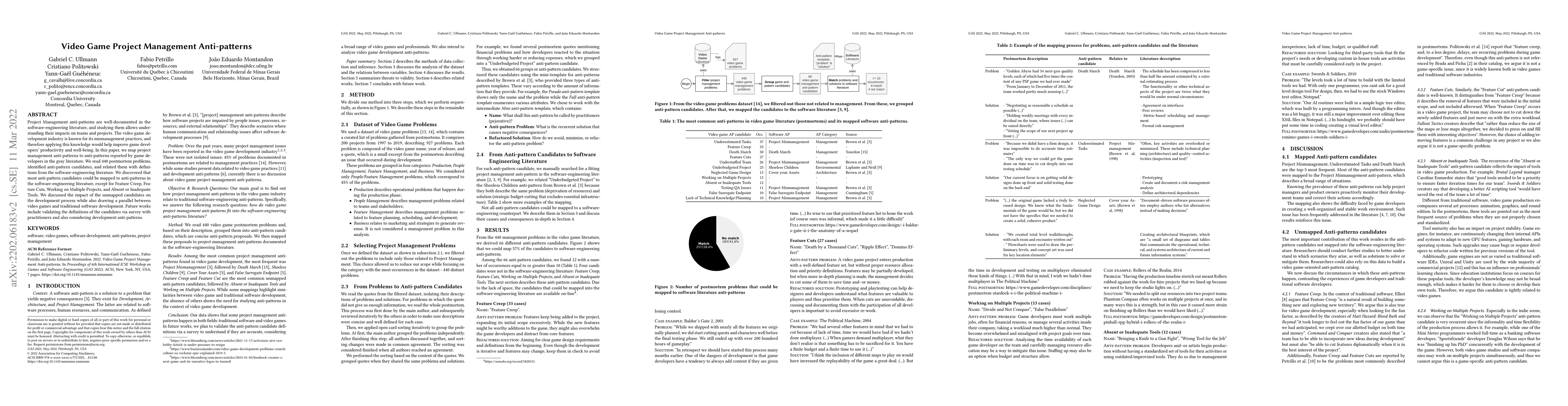 Thumbnail for Video Game Project Management Anti-patterns