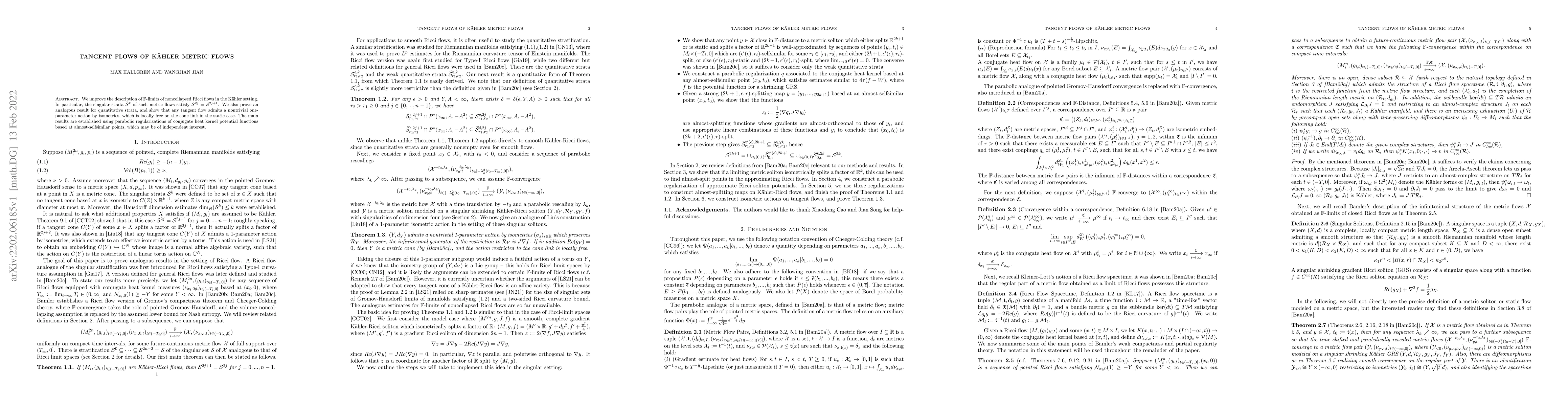 Thumbnail for Tangent Flows of K\"ahler Metric Flows