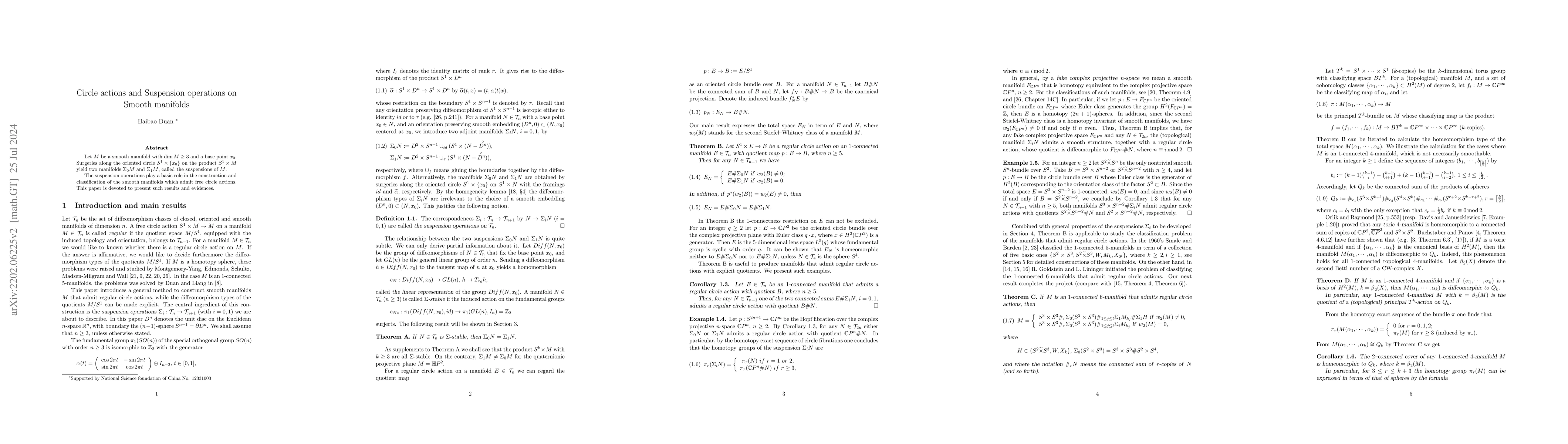 Thumbnail for Circle actions and Suspension operations on Smooth manifolds