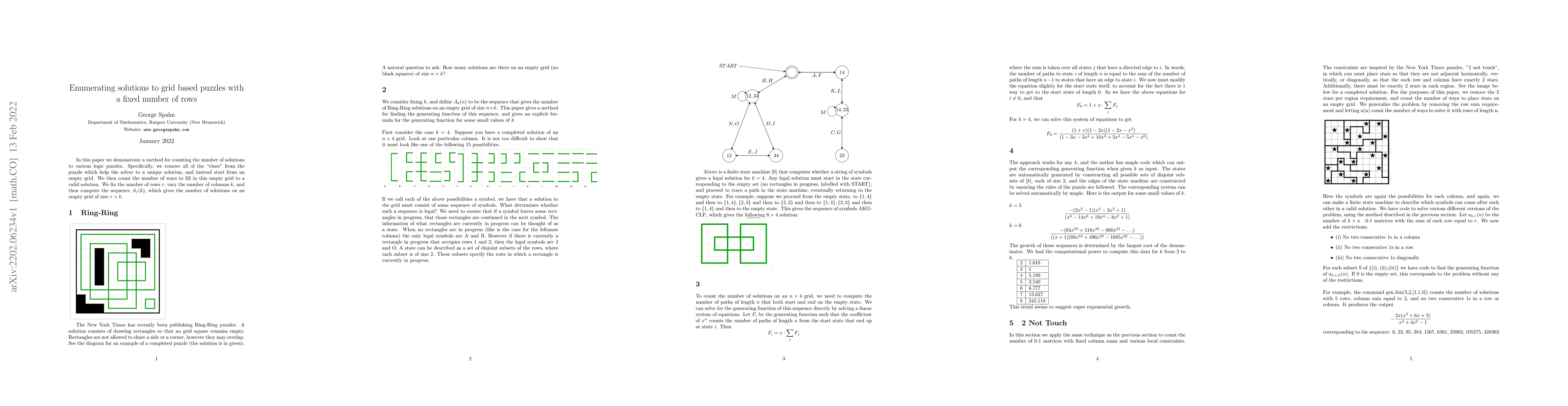 Thumbnail for Enumerating solutions to grid based puzzles with a fixed number of rows