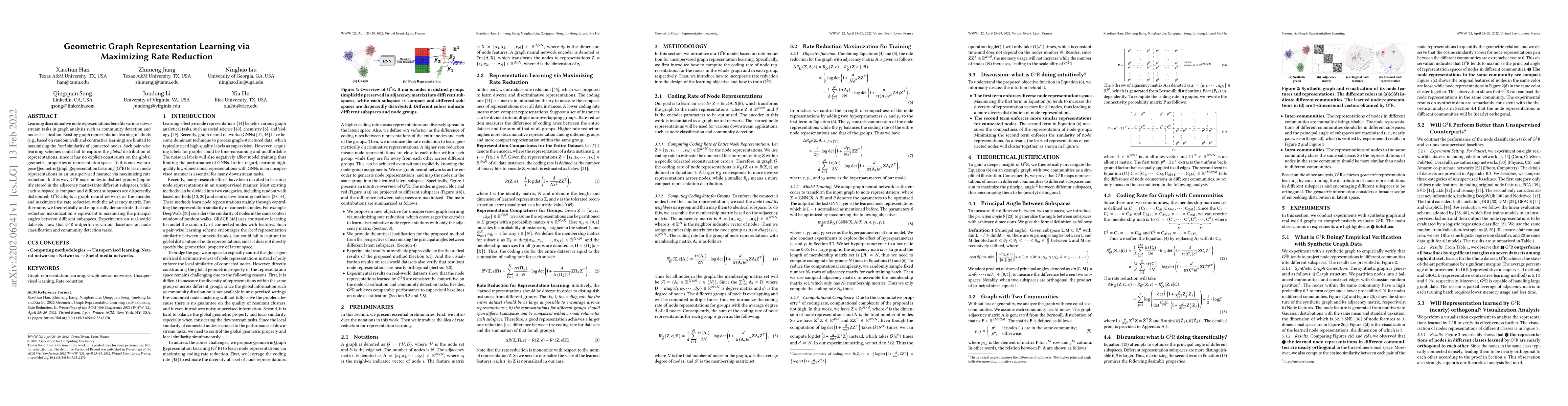 Thumbnail for Geometric Graph Representation Learning via Maximizing Rate Reduction
