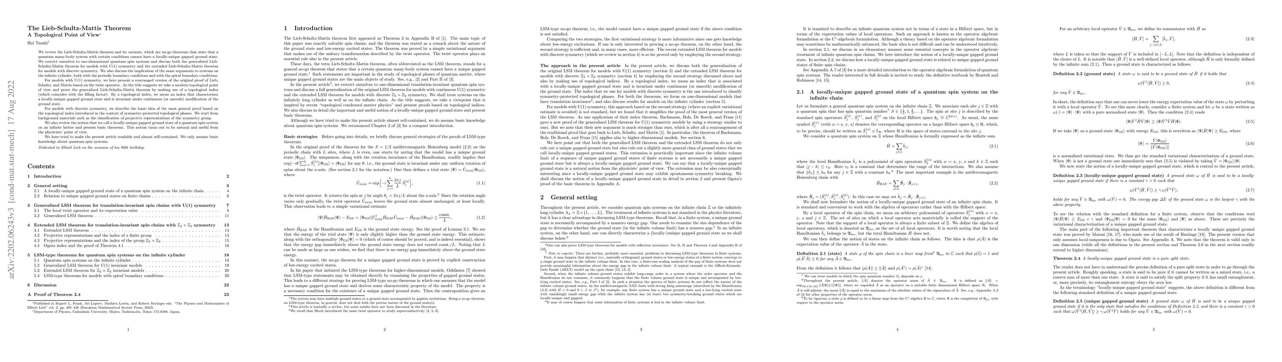 Thumbnail for The Lieb-Schultz-Mattis Theorem: A Topological Point of View
