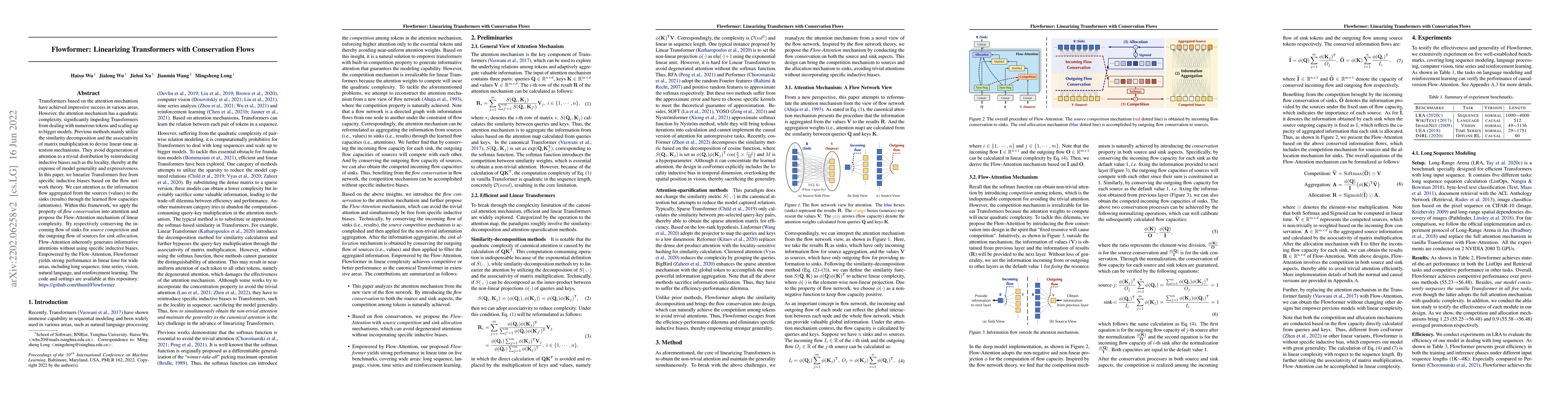 Thumbnail for Flowformer: Linearizing Transformers with Conservation Flows