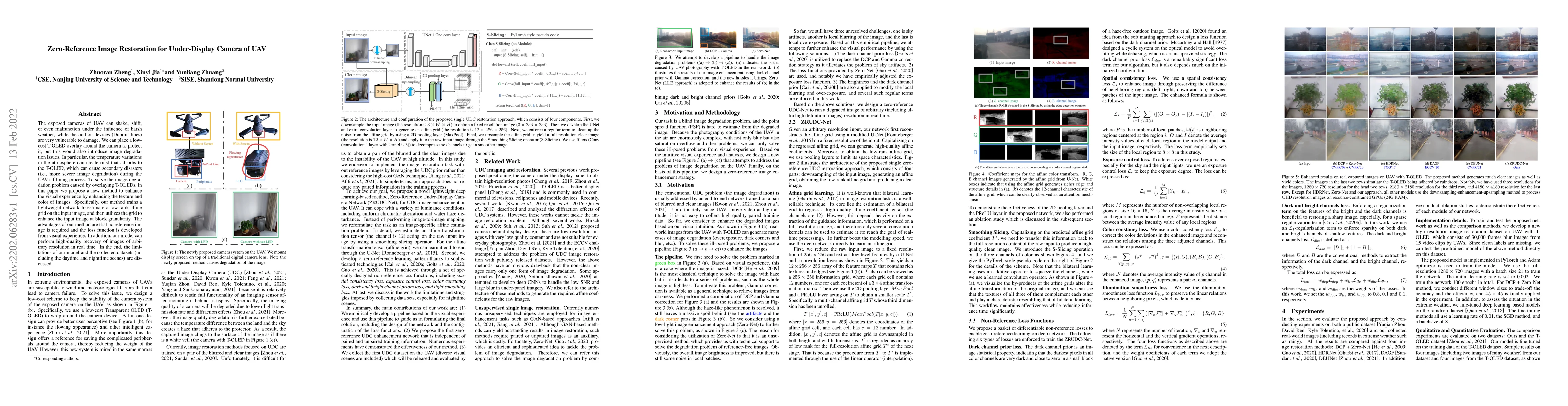 Thumbnail for Zero-Reference Image Restoration for Under-Display Camera of UAV